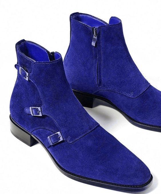 New Stylish Men's Custom Made Ankle Boots, Men Handmade Luxe Suede High Ankle Shoes