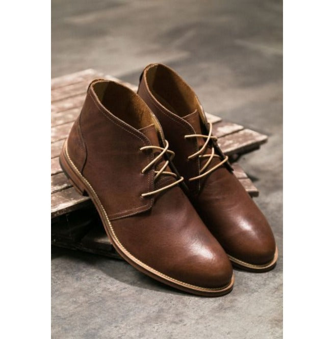 New Stylish Men's Hand Stitched Brown Lace Up Chukka Boots, Men Ankle High Boots