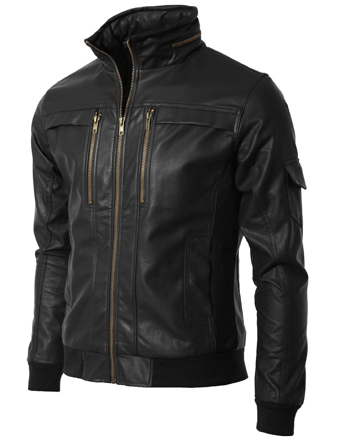 New Men’s Black Slim Fit Leather Jacket, Men Leather Jackets, Fashion Leather Jacket