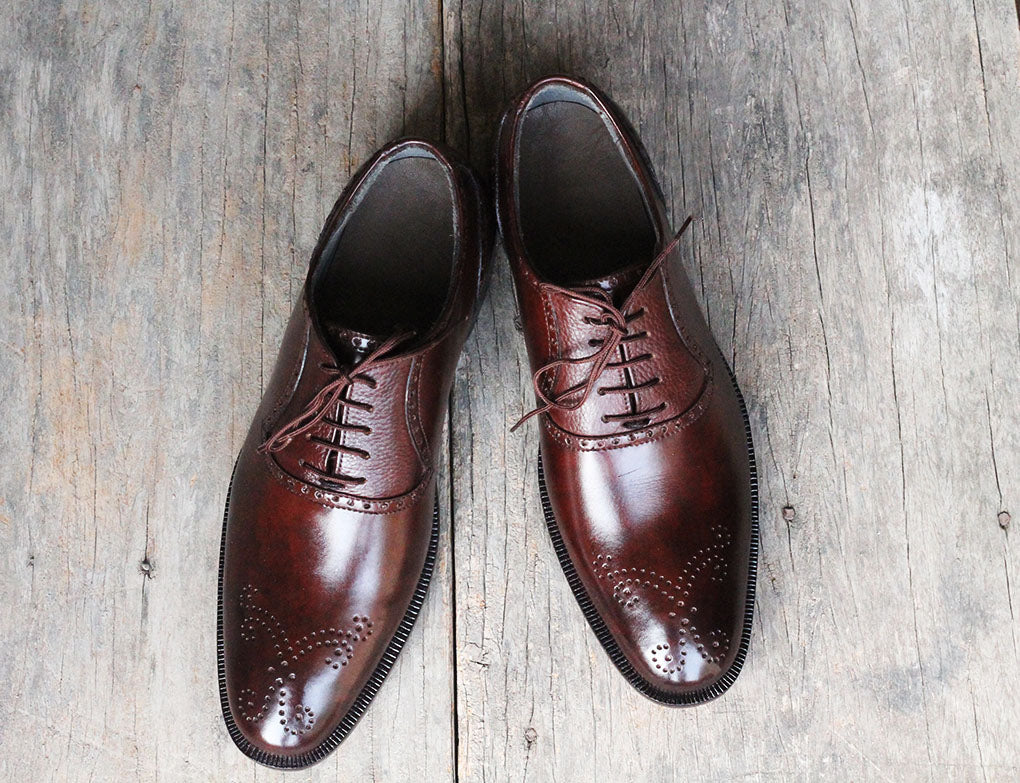 Men’s Handmade Brown Color Brogue Toe Formal Dressing Leather Shoes, Men Designer Shoes