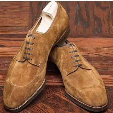 New Handmade Men’s Suede Stylish Lace Up Shoes, Men’s Brown Color Split Toe Shoes