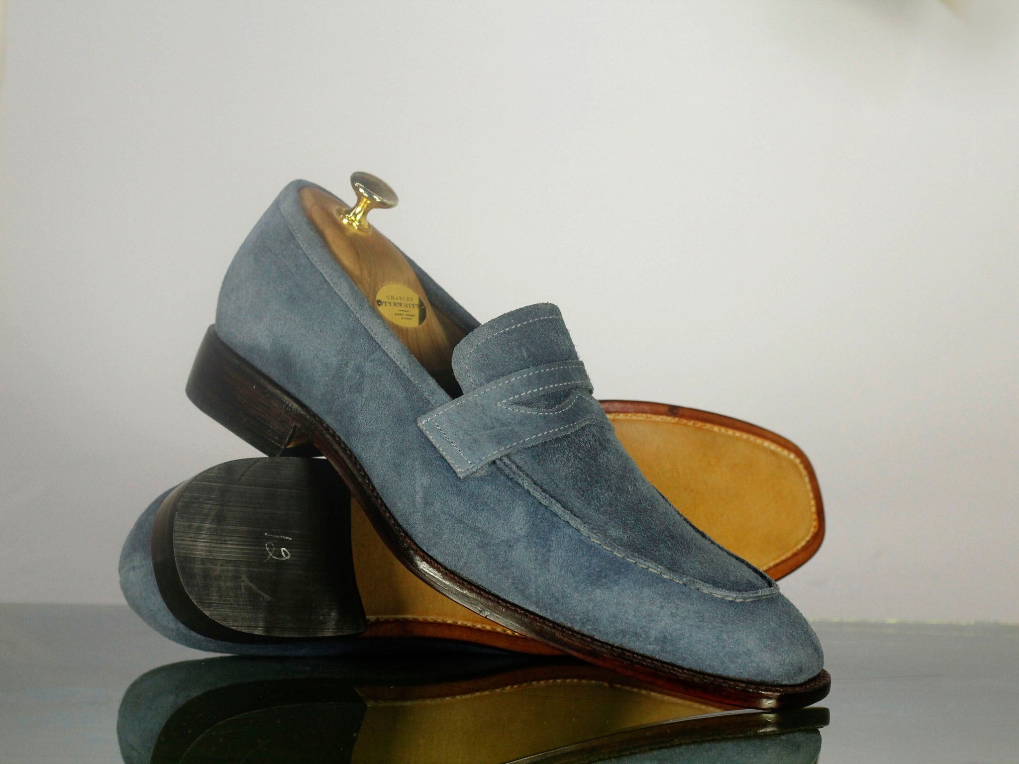 Stylish Mens Handmade Gray Suede Casual Shoes, Men’s Fancy Loafer Style Moccasin Shoes