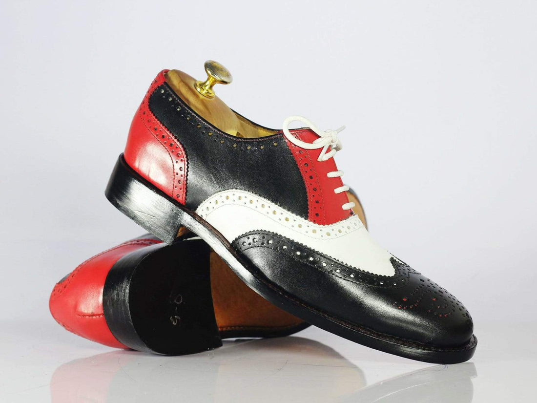 Designer New Men’s Handmade Multicolor Leather Wingtip Brogue Shoes, Mens Designer Formal Shoes