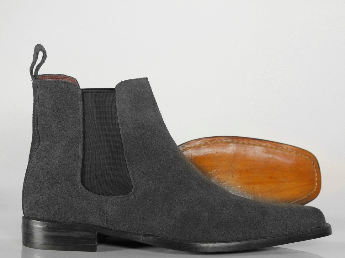 Awesome Handmade Men's Black Suede Chelsea Boots, Men Ankle Boots, Men Designer Boots