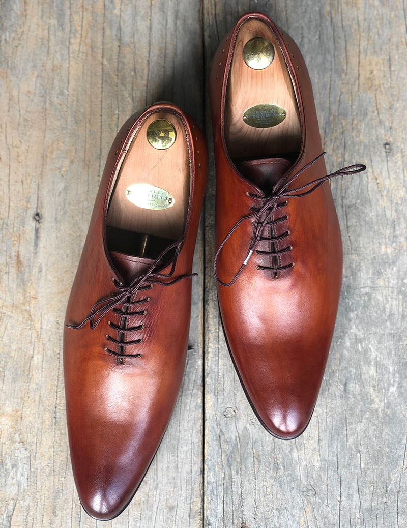 New Handmade Men's Brown Whole Cut Leather Lace Up Shoes, Men Designer Dress Formal Shoes