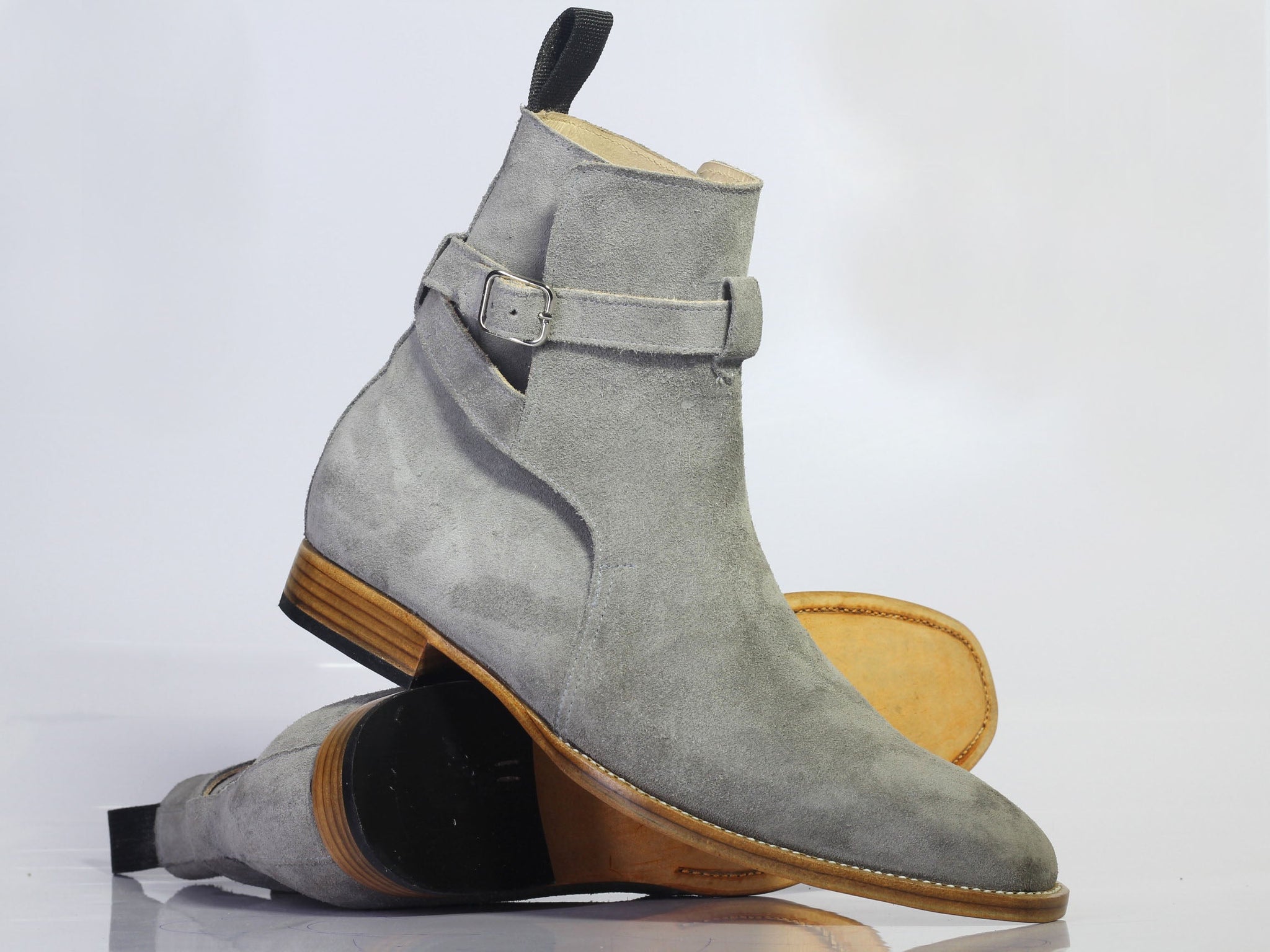 New Handmade Men's Gray Suede Jodhpur Boots, Men Ankle Boots, Men Designer Boots