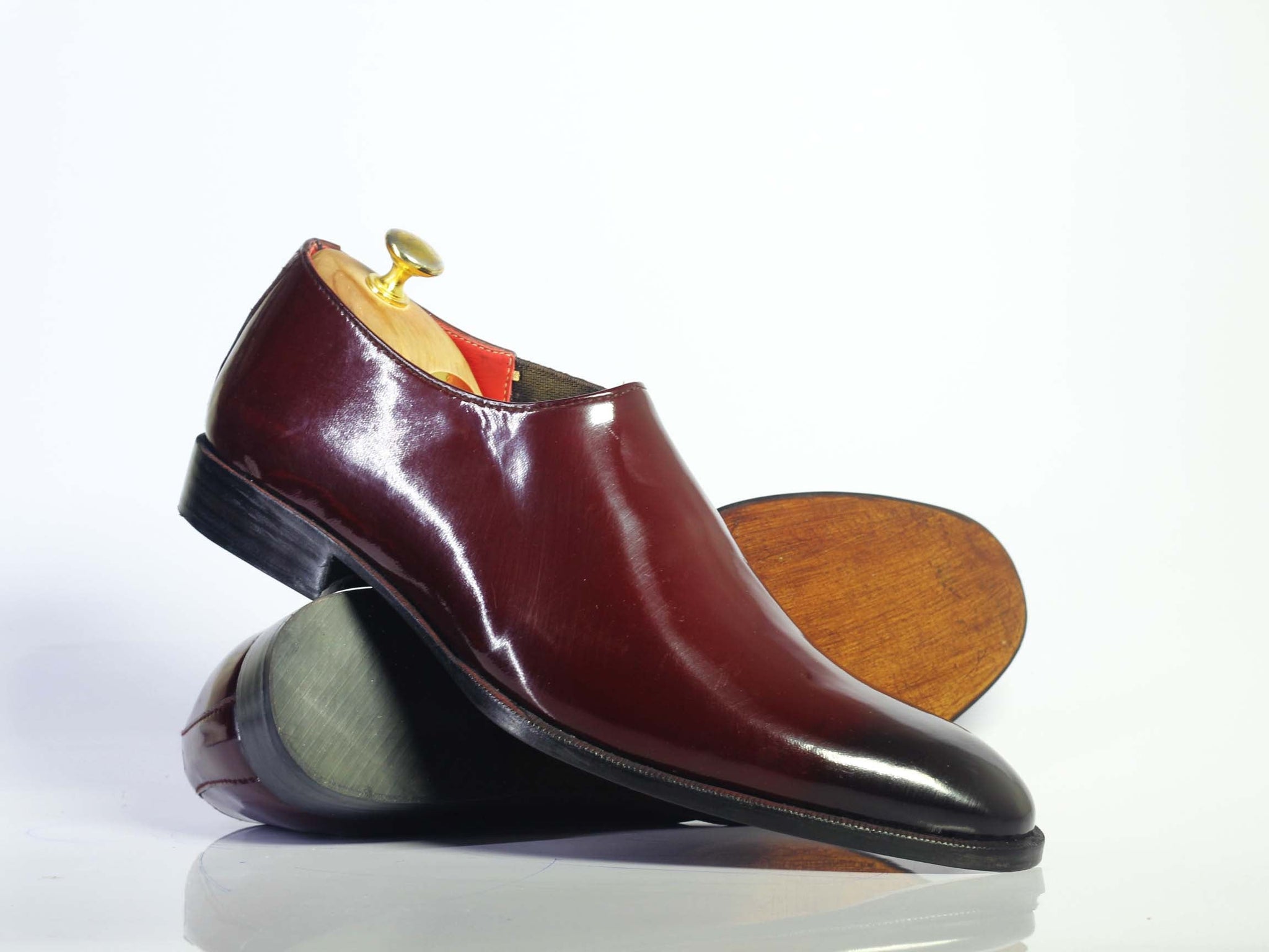 New Handmade Men's Burgundy Chelsea Style Leather Slip On Shoes, Men Designer Dress Formal Shoes