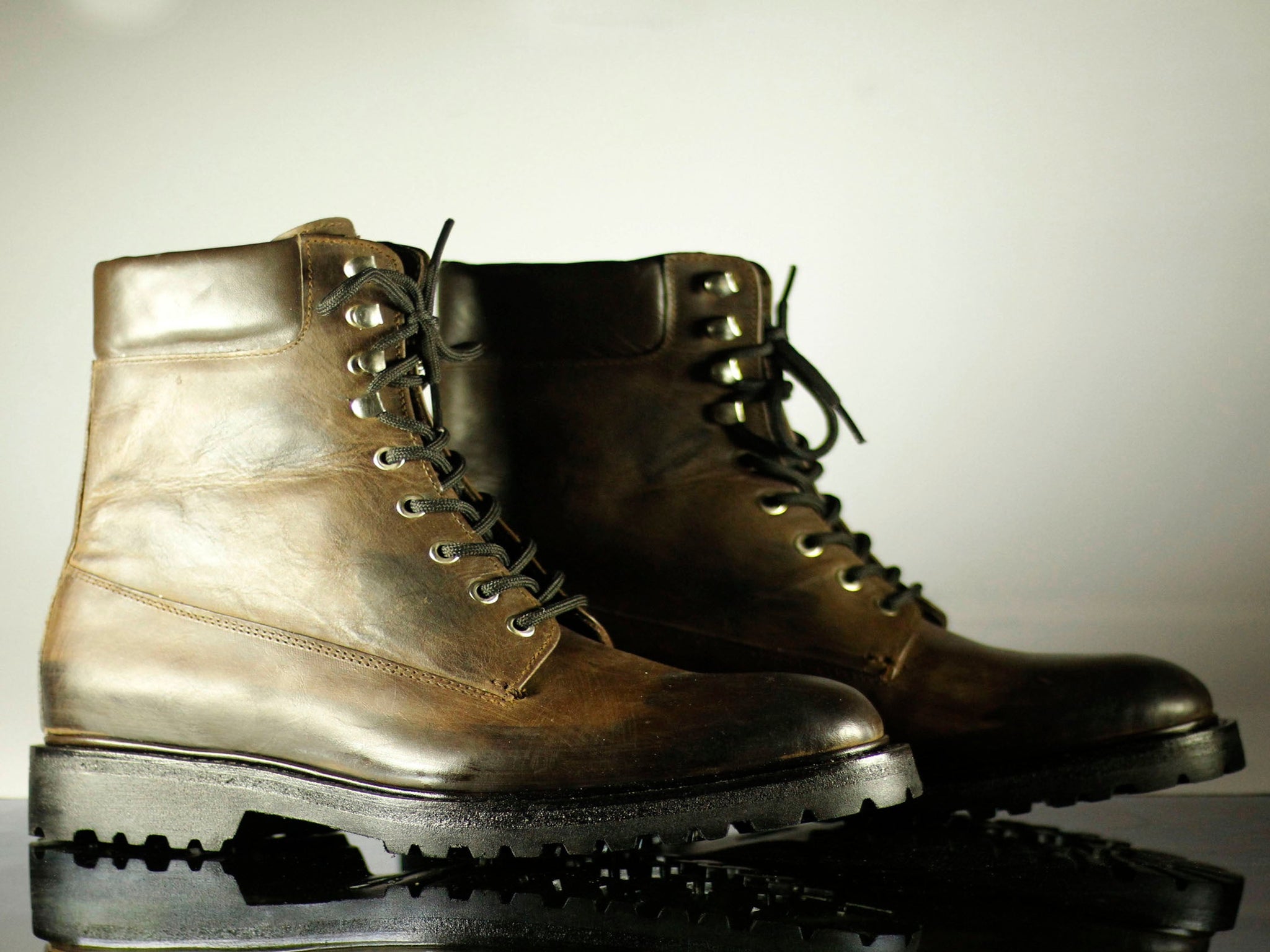 Mens Handmade Brown Leather Ankle High Boots, Men Customize Leather Boots