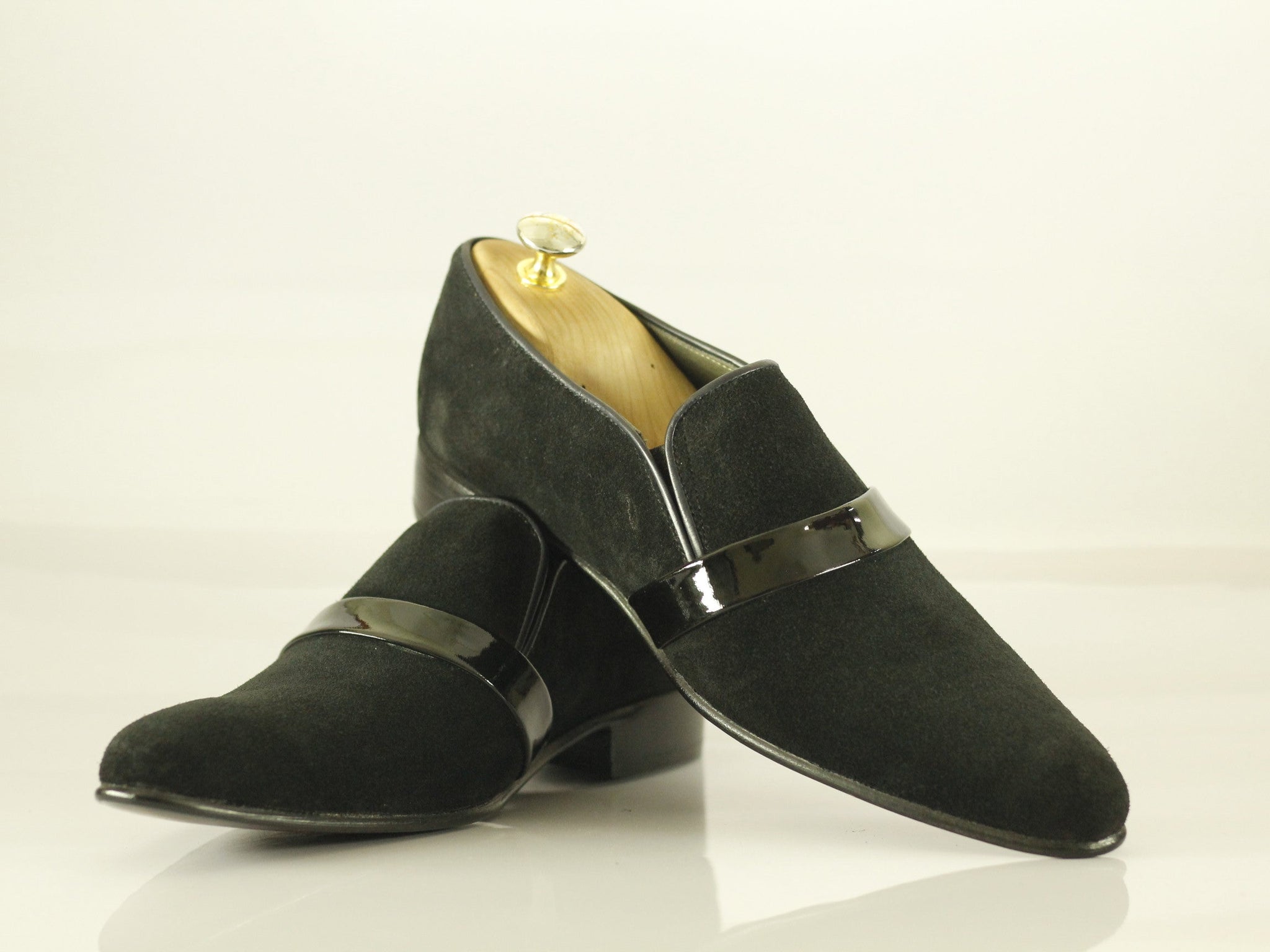 Handmade Mens Black Color Suede Casual Designer Shoes, Mens Loafer Style Shoes