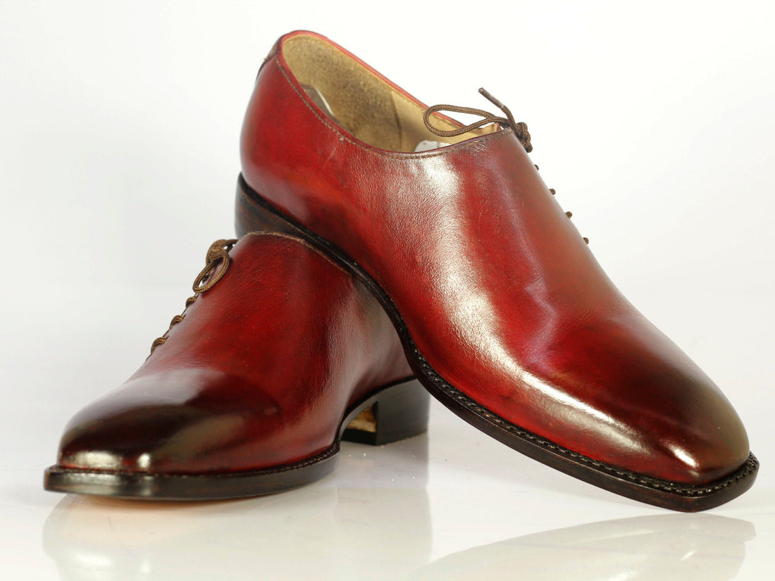 New Handmade Men's Burgundy Leather Side Lace Up Shoes, Men Designer Dress Formal Luxury Shoes