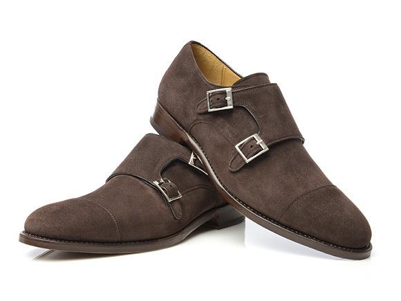 New Handmade Men's Chocolate Brown Suede Double Monk Strap Shoes, Men Dress Formal Shoes