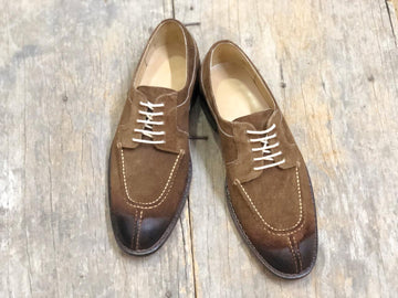 Men’s Handmade Brown Color Split Toe Suede Shoes, Mens Fancy Lace Up Shoes