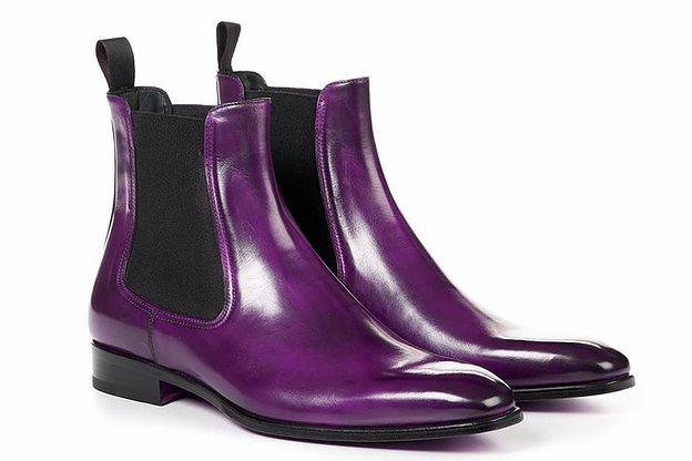 New Handmade Men's Purple Leather Chelsea Boots, Men Fashion Ankle Boots, Men Designer Boots