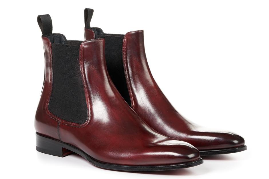 Handmade Mens Formal Burgundy Color Chelsea Boots, Men’s Ankle High Formal Designer Boots