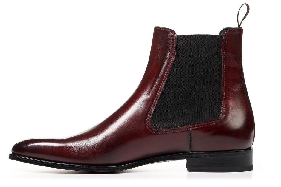 Handmade Mens Formal Burgundy Color Chelsea Boots, Men’s Ankle High Formal Designer Boots