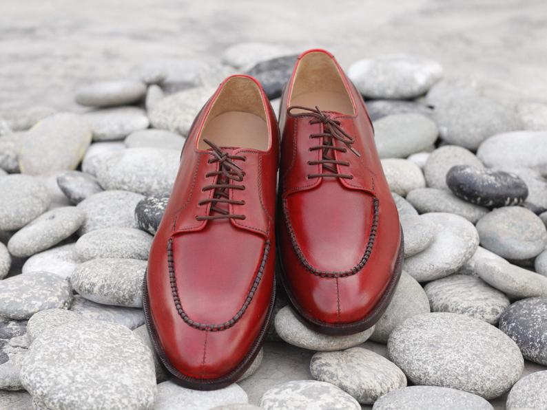 Mens Formal Split Toe Burgundy Color Lace Up Shoes, Men’s Designer Shoes