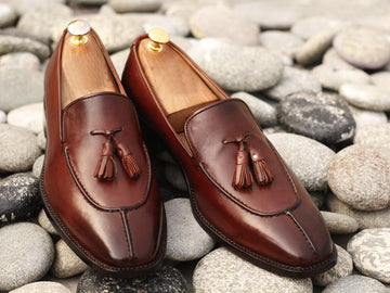 Mens Handmade Brown Split Toe Casual Shoes, Men’s Tassel Loafer Shoes