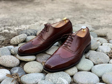 Beautiful Handmade Men’s Brown Color Wing Tip Brogue Shoes, Mens Stylish Lace Up Designer Shoes