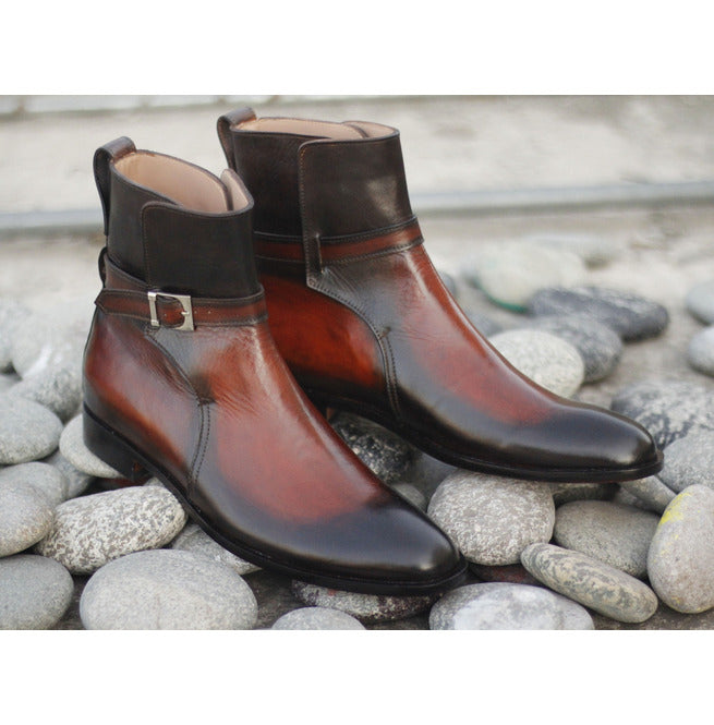 Handmade Men’s Awesome Brown Color Leather Boots, Mens Designer Jodhpur Boots