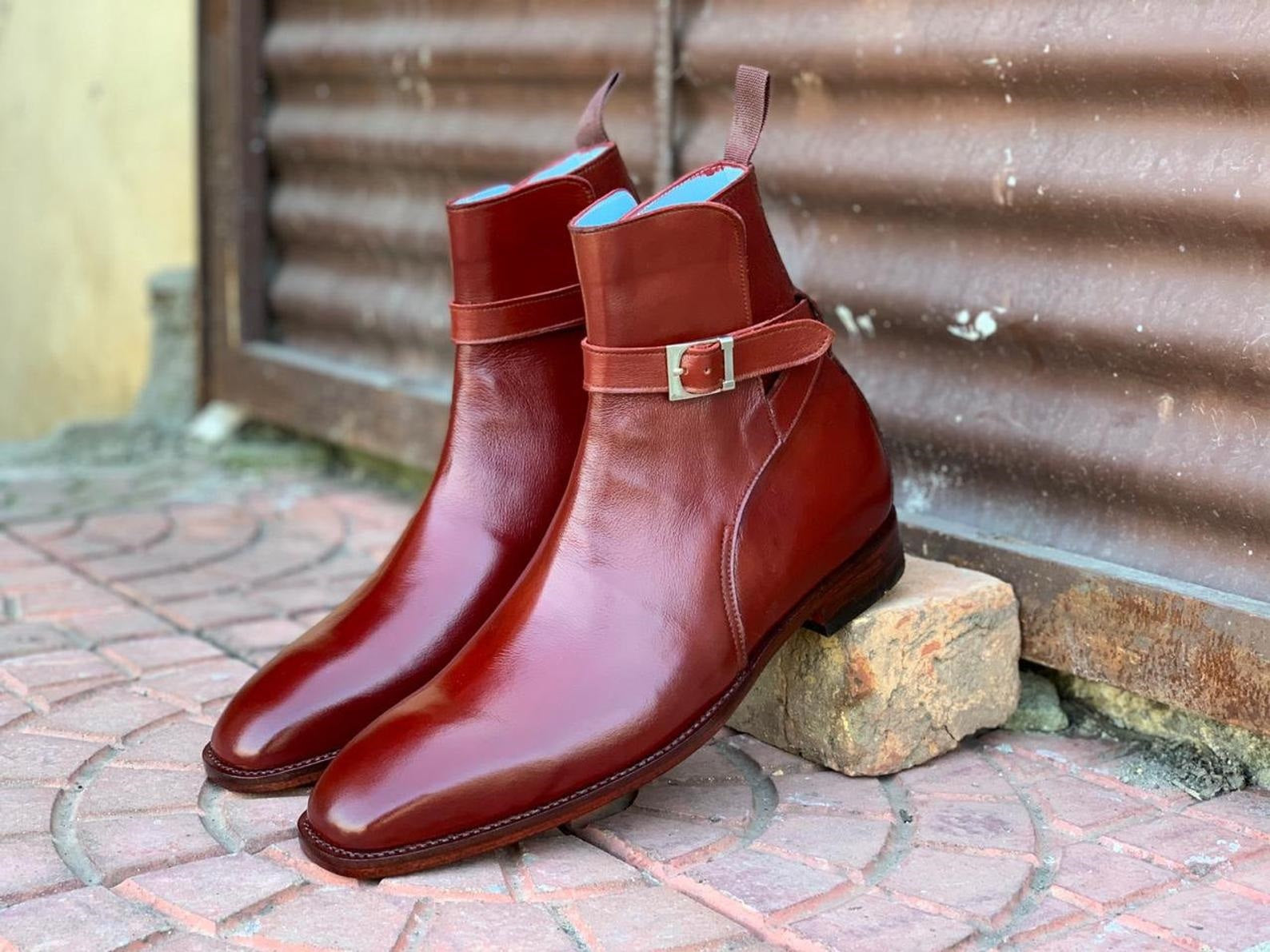 Handmade Men’s Formal Burgundy Leather Jodhpur Boots, Mens Stylish Fashion Designer boots