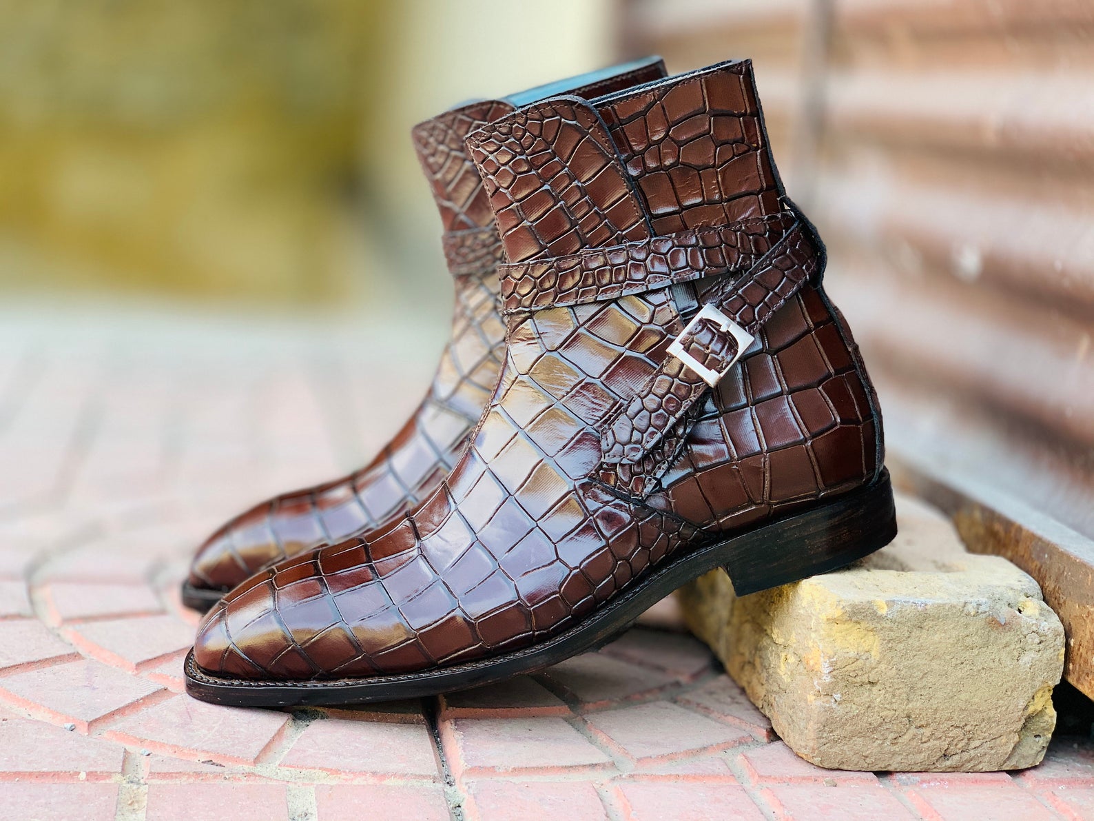 Handmade Mens Brown Color Leather Jodhpur Boots, Men’s Formal Dressing Designer Boots