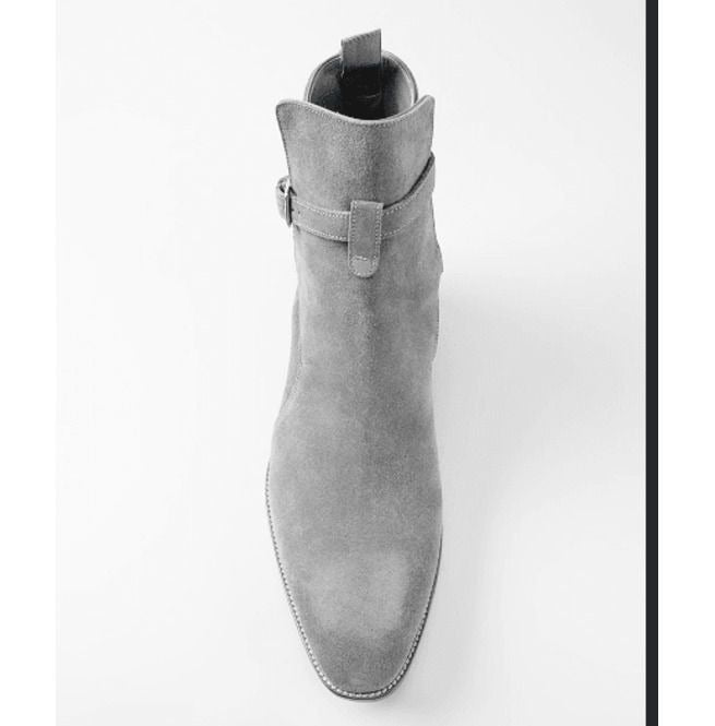 New Stylish Handmade Jodhpurs Ankle Boots, Men's Gray Ankle High Suede Leather Boots