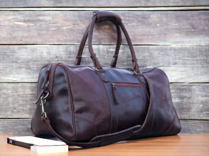 Full Grain High Quality Genuine Leather Sports Duffle Bag